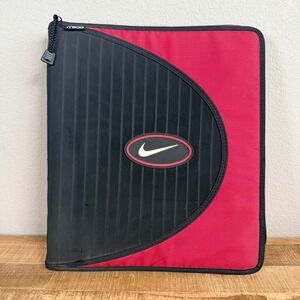 Vintage 90s Nike Trapper Keeper Mead Zipper Binder Unisex Red Black Look Inside